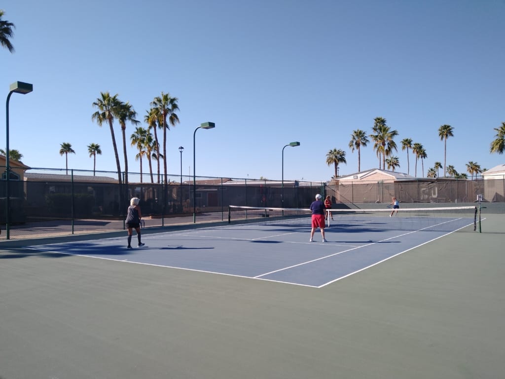 People playing tennis