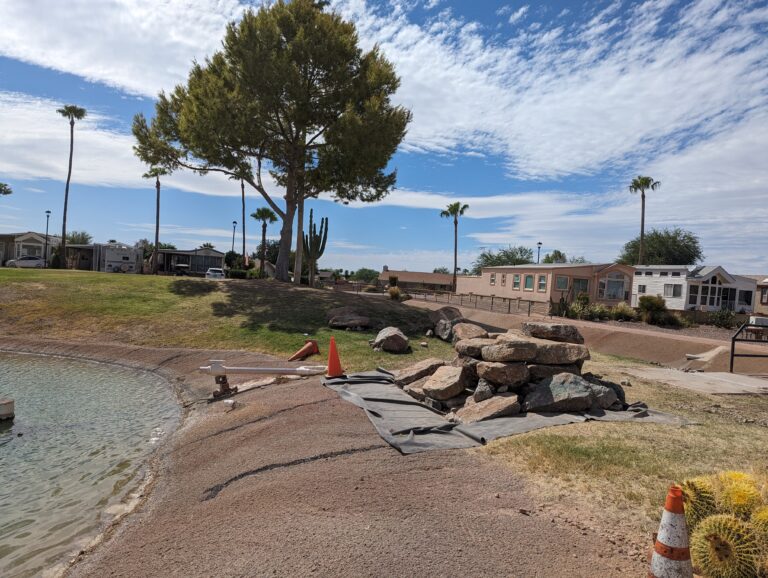 Rocks for golf course fountain
