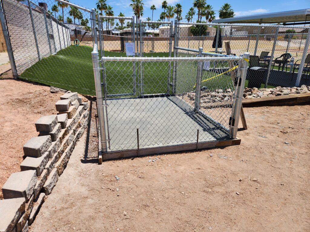 Concrete Pour for Large Dog Park Entry