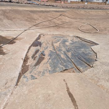 Liner Tears Thinned Concrete