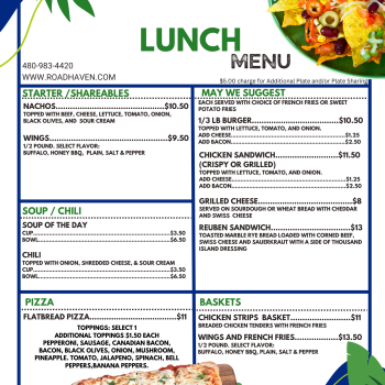 Lunch Menu Front
