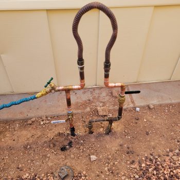 Rusted water riser and leaking valve