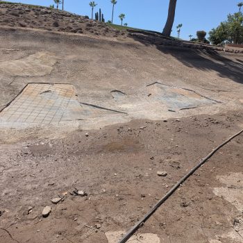 Thinning Concrete Exposed Torn Liner